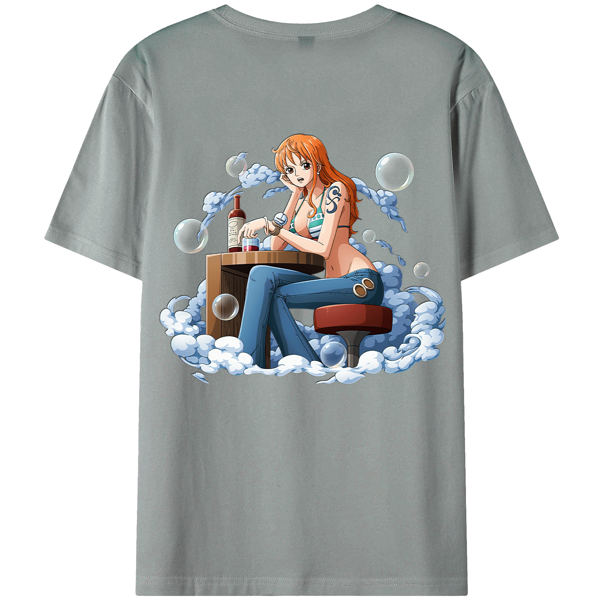 （画像用） ワンピース ナミ ONE PIECE Nami 綿100％ メンズ半袖Tシャツ（バックプリント） 通気性